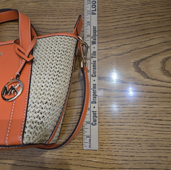 Michael Kors Vibrant Orange and Tan Crossbody Bag - Picture 7 of 8